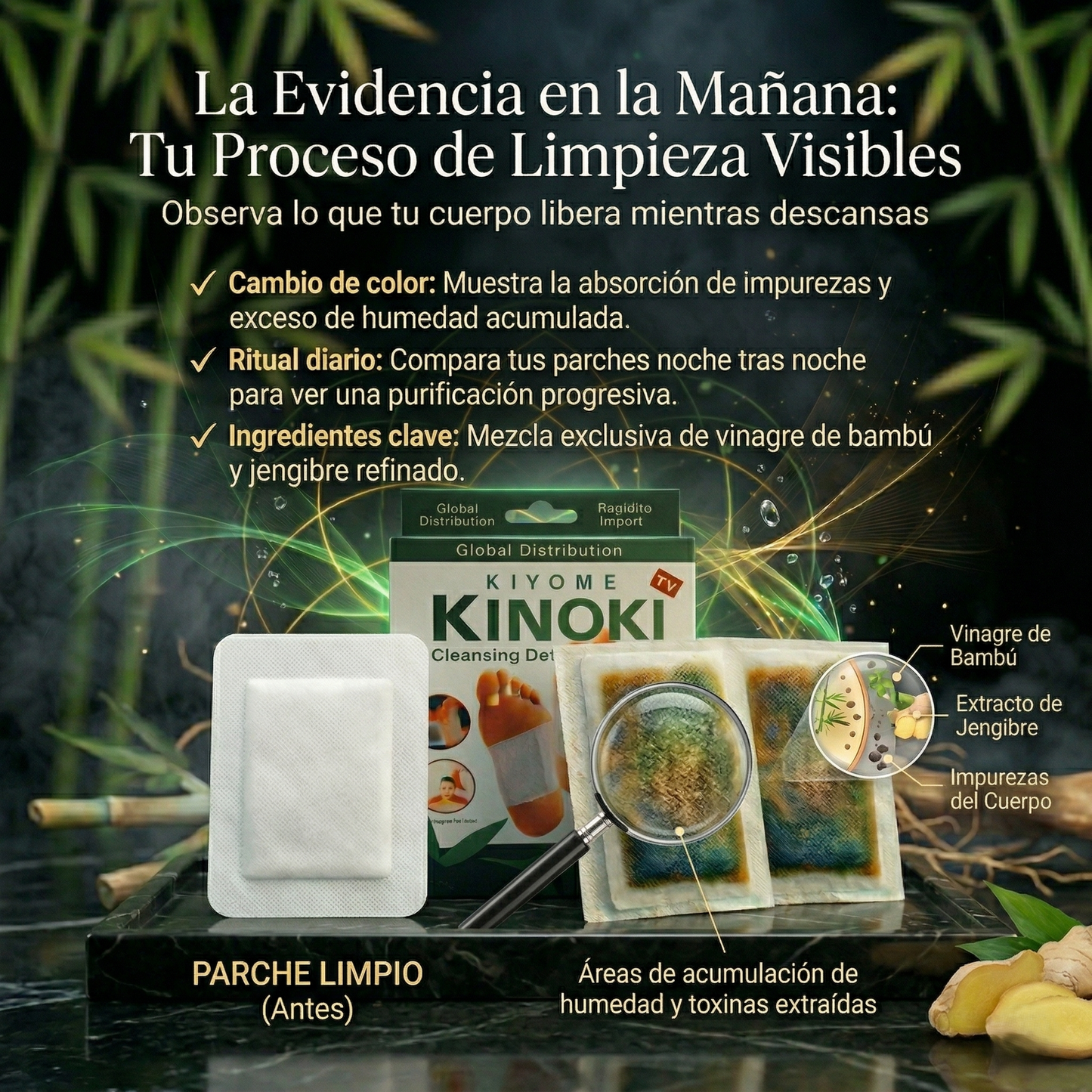 Parches Detox Kinoki Para Pies – Elimina Toxinas y Alivia el Cansancio (10xU)