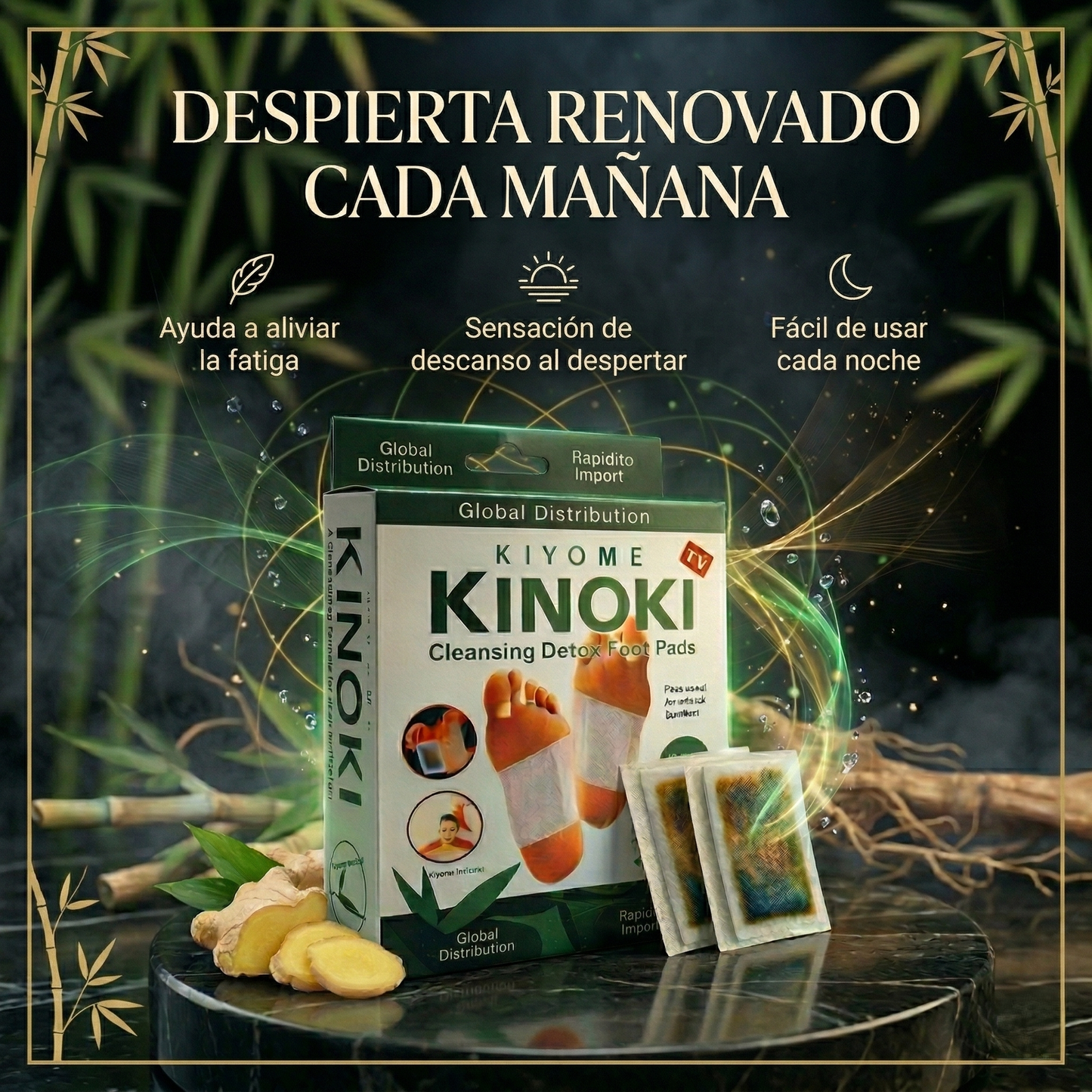 Parches Detox Kinoki Para Pies – Elimina Toxinas y Alivia el Cansancio (10xU)